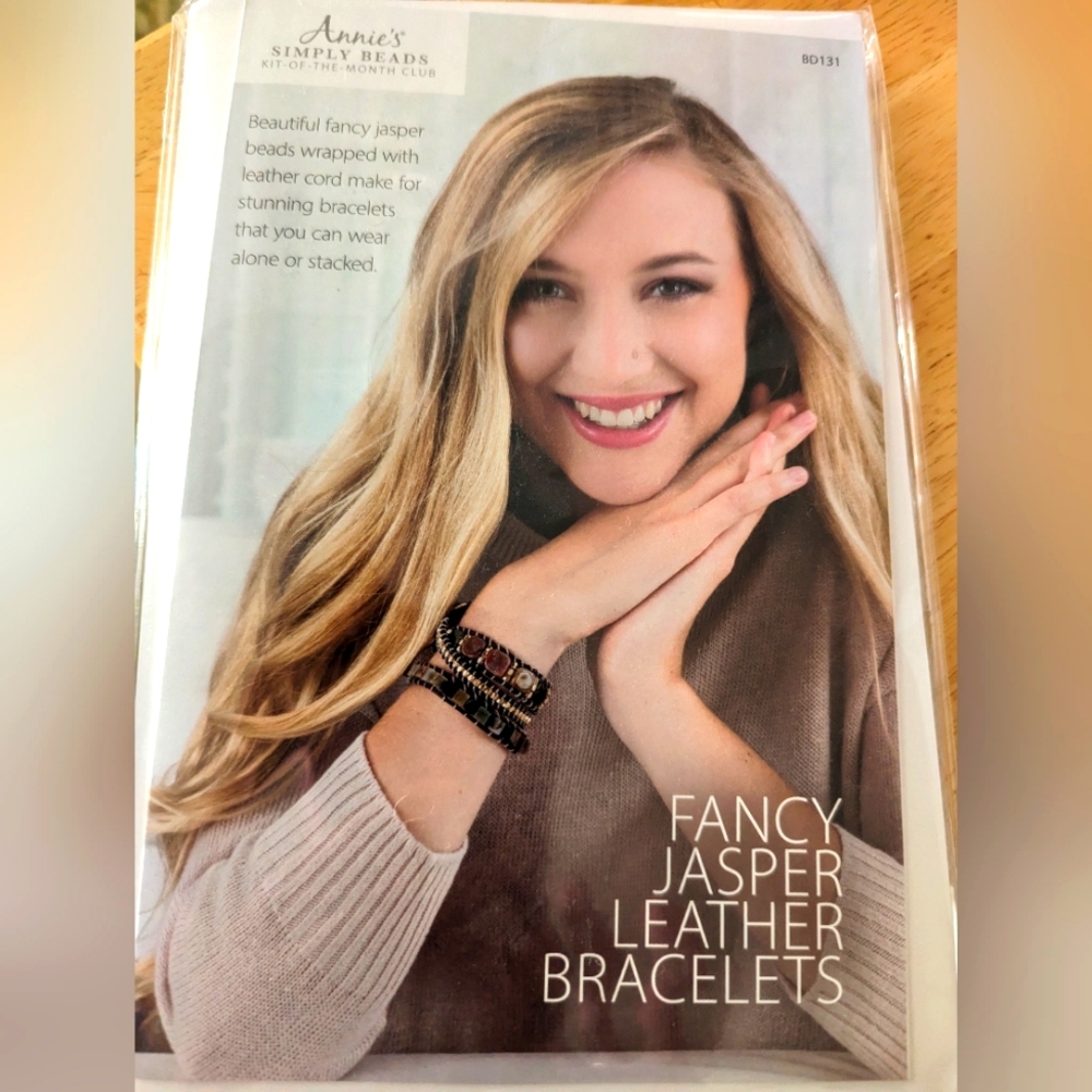 Annie's Simply Beads Fancy Jasper Leather Bracelet kit